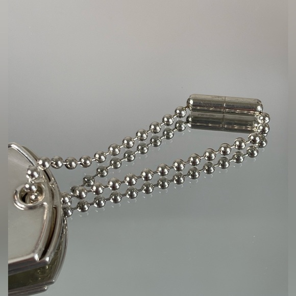 GUCCI Double Dog Tag Silver 925 Ball Chain Necklace Top Charm - Picture 6 of 9